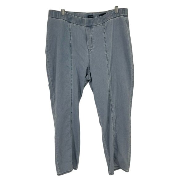 J Jill Womens Light wash Slim Leg Ankle Denim Pants knit stretch Size Large - Picture 1 of 14